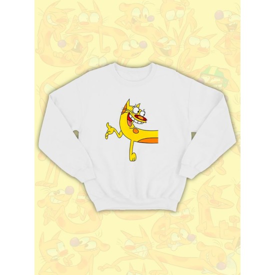 Парные свитшоты Котопес Кот CatDog Cat прикол белая женская с принтом для влюбленных пар парня и девушки, двоих подруг и друзей, мемная, прикольная парная одежда underground y2k оверсайз
