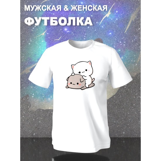 Парные футболки Mochi cats с принтом