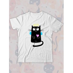 Парная футболка котик и кошка с принтом