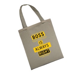 Сумка шоппер - холщовая хлопковая эко сумка с принтом Boss is always right