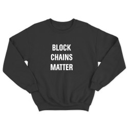 Свитшот для мужчины с интересной надписью Block chains matter. Оригинальная толстовка без капюшона.