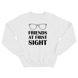 Парные свитшоты для двоих друзей Friends at first sight. Толстовки без капюшона для двоих