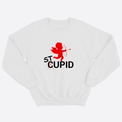 Свитшот ко дню влюбленных с принтом Stupid Cupid / Свитшот на 14 февраля