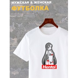 Футболка с принтом аниме Девушка тян хентай