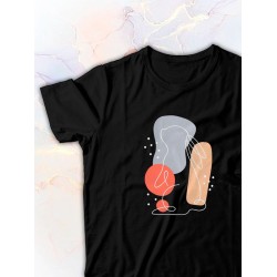 Парные футболки Кролики aesthetic art с принтом