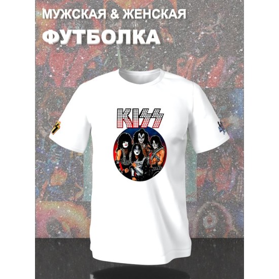 Футболка Kiss рок группа Кисс участники лого logo y2k с принтом