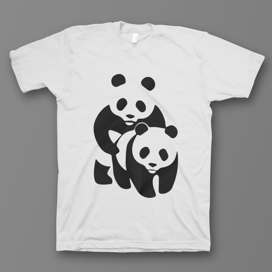 футболка с прикольным принтом "Panda on panda"