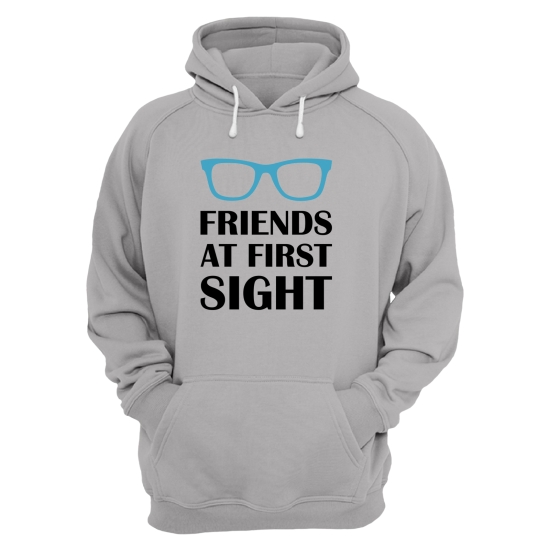 Парные толстовки с капюшоном для двоих друзей c надписью Friends at first sight