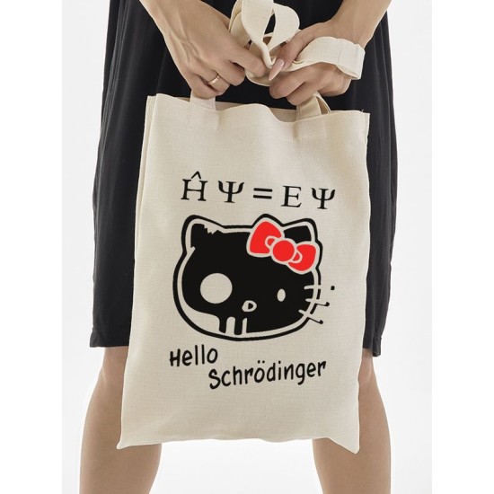 Сумка шоппер бежевый Аниме Hello Kitty Куроми дрейн тканевая с принтом Хелло Китти геншин импакт однотонный мягкий большая с надписью Хело Кити через плечо с котом bts токийские мстители
