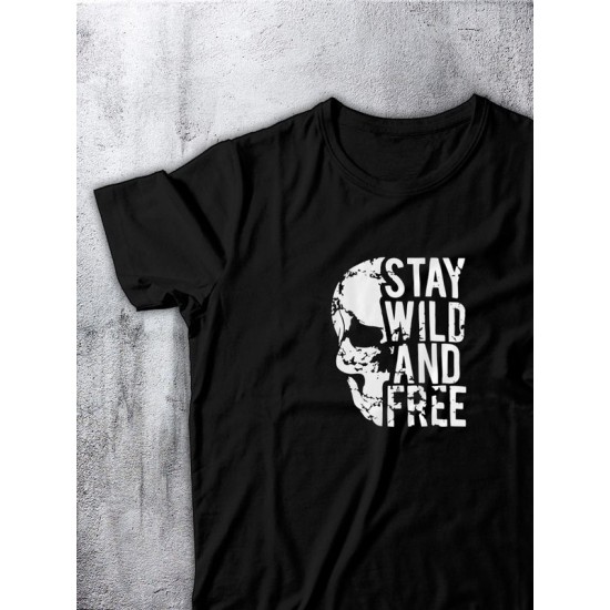 Футболка с рисунком и надписью Stay wild and free