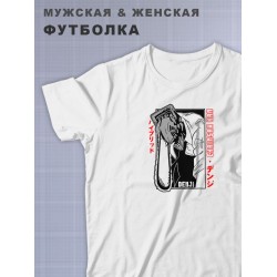 Футболка оверсайз с принтом аниме человек-бензопила