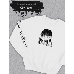 Свитшот женский оверсайз с принтом аниме тян kawaii унисекс
