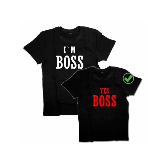 Футболки для двоих со смешными надписями "I'm Boss & Yes Boss"