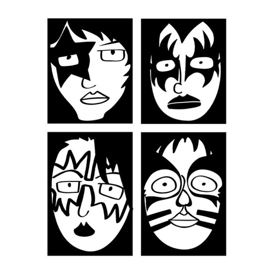 Шоппер бежевый с принтом Рок группа Kiss, состав. Сумка для шопинга на плечо тканевая, мужская и женская.