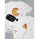 Парные футболки pizza кусочек пиццы с принтом