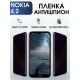 Защитная гидрогелевая пленка антишпион на телефон NOKIA 4.2, матовая гелевая пленка на смартфон NOKIA 4.2, для защиты экрана телефона