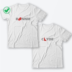 Парная футболка для двоих влюбленных с принтом Bonnie&Clyde