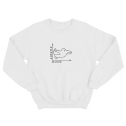 Свитшот для мужчины с интересной надписью Rabbit duck. Оригинальная толстовка без капюшона.
