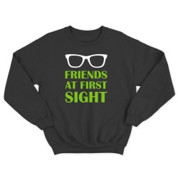 Парные свитшоты для двоих друзей Friends at first sight. Толстовки без капюшона для двоих