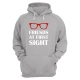 Парные толстовки с капюшоном для двоих друзей c надписью Friends at first sight