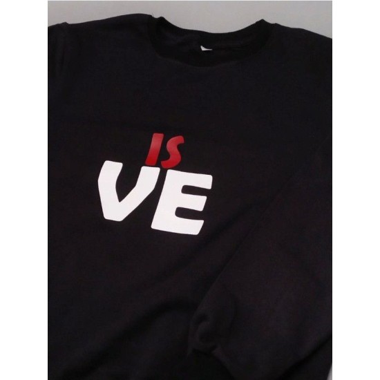 Парные свитшоты для двоих мужа и жены, влюбленных с принтом This is Love / Толстовка без капюшона для пары