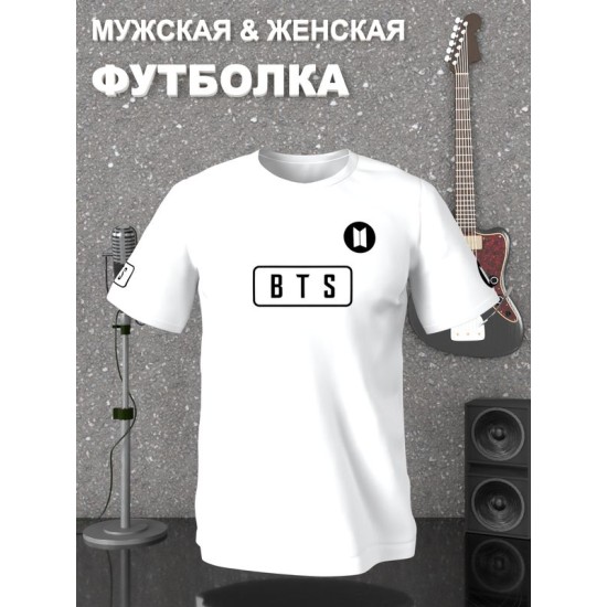 Футболка BTS logo к-поп группа БТС логотип с принтом
