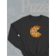 Парные свитшоты Пицца pizza черная мужская с принтом мем прикол для влюбленных пар парня и девушки, двоих подруг и друзей, мемная, прикольная парная одежда underground y2k style оверсайз