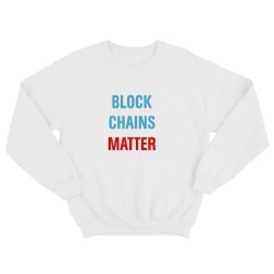 Свитшот для мужчины с интересной надписью Block chains matter. Оригинальная толстовка без капюшона.
