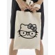 Сумка шоппер бежевый Аниме Hello Kitty Куроми дрейн тканевая с принтом Хелло Китти геншин импакт однотонный мягкий большая с надписью Хело Кити через плечо с котом bts токийские мстители