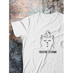 Футболка с принтом Котик мем