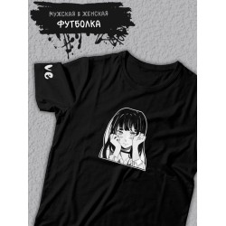 футболка оверсайз летняя с принтом аниме тян kawaii унисекс
