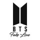 Футболка BTS Fake Love группа БТС логотип с принтом