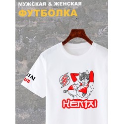 Футболка хентай тян anime, sexy hentai club с принтом ahegao