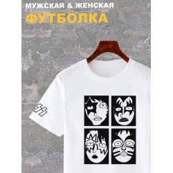 Футболка с принтом рок группа Kiss