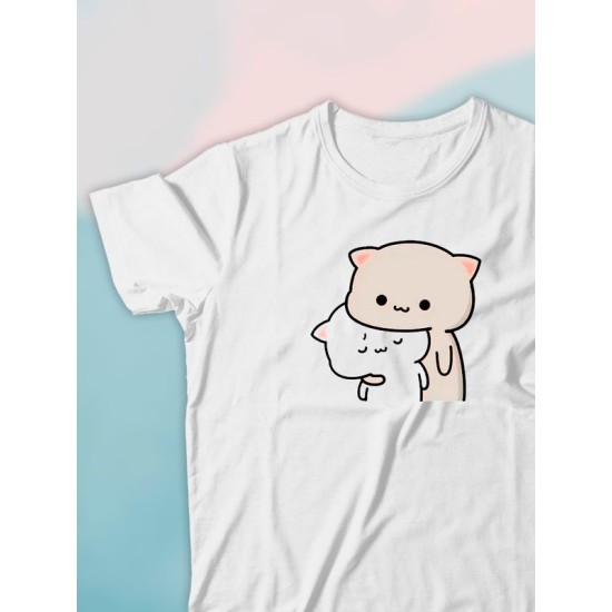 Парные футболки Mochi cats chibi cat с принтом