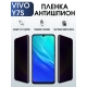 Защитная гидрогелевая пленка для смартфона Vivo Y7s. Полиуретановая плёнка антишпион на мобильный телефон Виво У7с, для защиты экрана.