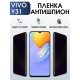 Защитная гидрогелевая пленка для смартфона Vivo Y31. Полиуретановая плёнка антишпион на мобильный телефон Виво У31, для защиты экрана.