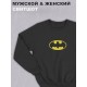 Свитшот женское оверсайз с принтом надписью "Batman" унисекс черное