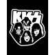 Шоппер черный с принтом Рок группа Kiss, участники. Сумка для шопинга на плечо тканевая, мужская и женская.