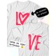 Парные футболки Love надпись Lo y2k с принтом