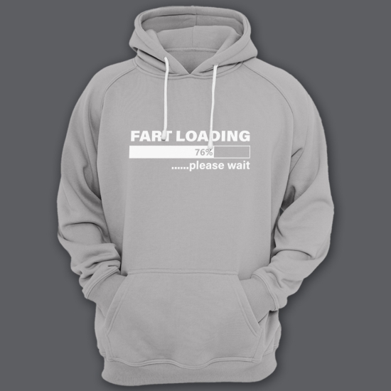 Прикольная толстовка с капюшоном с надписью Fart loading
