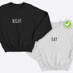 Парные свитшоты для двоих мужа и жены, влюбленных с принтом Day & Night