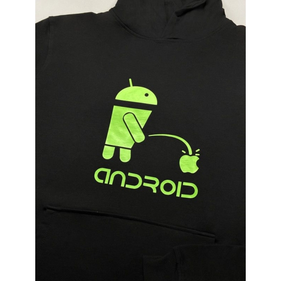 Прикольная мужская толстовка с капюшоном с надписью ANDROID.
