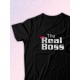 Парные футболки The Real Boss Настоящий босс с принтом