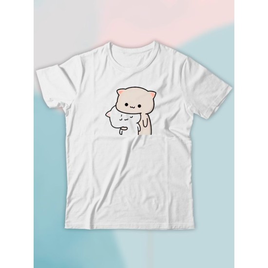 Парные футболки Mochi cats chibi cat с принтом