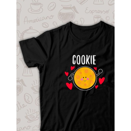 Парная футболка кофе и печенька каваи Cookie с принтом