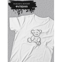 Футболка оверсайз летняя с принтом Мишка Тедди граффити teddy