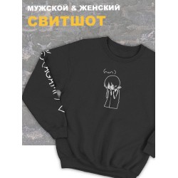 Женский свитшот оверсайз черный с принтом аниме Бездомный бог Ято.