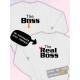 Парные свитшоты The Real Boss Настоящий босс белая женская с принтом мем прикол для влюбленных пар парня и девушки, двоих подруг и друзей, мемная парная одежда underground y2k оверсайз