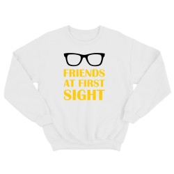 Парные свитшоты для двоих друзей Friends at first sight. Толстовки без капюшона для двоих